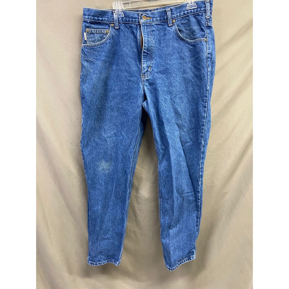 Carhartt Men's Blue Denim Relaxed Fit Work Jeans Size 38x32